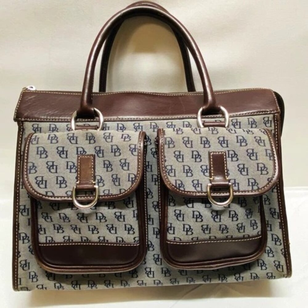 Dooney & Bourke Brown and Cream Signature Satchel
